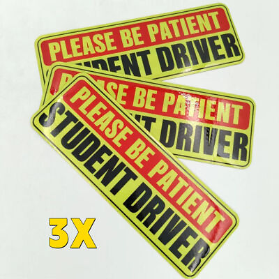 Car Bumper Sticker Decal Student Driver Magnet Car Signs Please Be Patient Trim $2.40