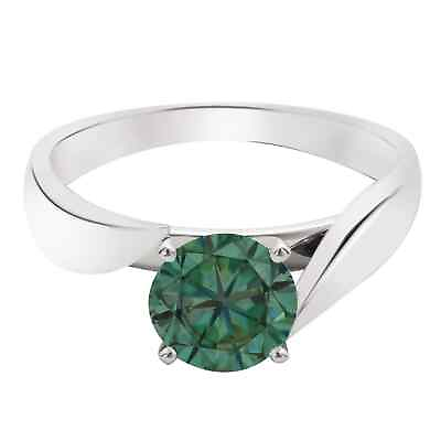 4.25 Ct Natural Greenish Blue Diamond Solitaire Ring In 14KT White Gold $2550.00
