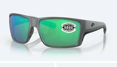 Costa Del Mar Reefton Pro Matte Gray Green Polarized 580G 63mm Men#x27;s Sunglasses $167.53