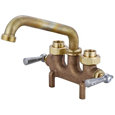 #ad Central Brass Two Handle Laundry Faucet Heavy Duty Rough Brass 6quot; Reach Tube ... $68.91
