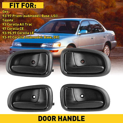 #ad Interior Inner Inside Door Handle Black Set of 4 Kit for 93 97 Toyota Corolla US $16.99