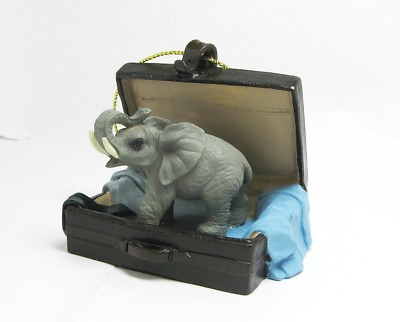 #ad Wild Animal Safari Elephant Figurine Traveling Companion Dog Ornament $16.19