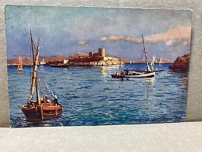 #ad Postcard Raphael Tuck Oilette Marseille Le Chateau Two Ships Water Castle $14.44