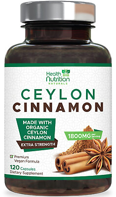 Pure Cinnamon Capsules True Sri Lanka Certified Organic Ceylon Cinnamon Pills $23.62