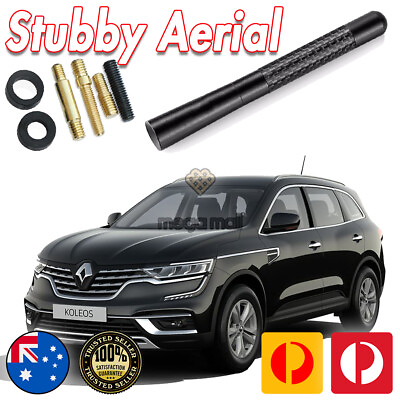 #ad Antenna Aerial Stubby Bee Sting for Renault Koleos Black Carbon 12CM AU $23.90