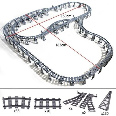 Track Straight Curved Crossing Rail for Lego Train Building Block DIY 40 Sets $21.89