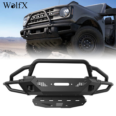 #ad #ad Upgrade Front Bumper Assembly w Side WingBull Bar For 2021 2023 Ford Bronco Hot $541.96