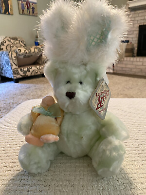 #ad Dan Dee Laurell#x27;s Attic Daphne Green Plush Bear Bunny Ears Orange Duck Toy NWT $13.30