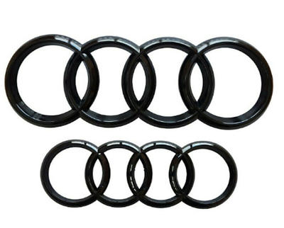 #ad For Audi A4 A5 A6 Black Gloss Emblem Rings VH Radiator Grille... $69.91