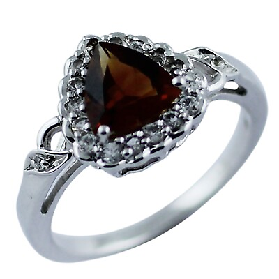 #ad Medira Citrine Gemstone Jewelry 14k White Gold Cocktail Ring Size 7 For Women $300.90