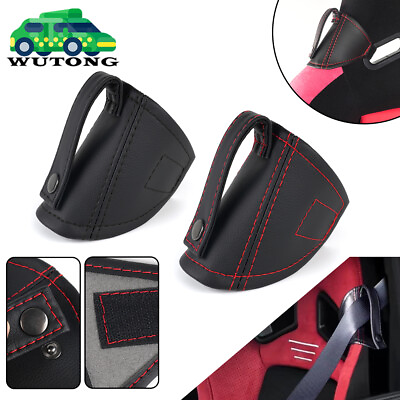 #ad Universal PU Leather Car Bucket Seatbelt Guide Safety Seat Belt Holder Protector $14.99
