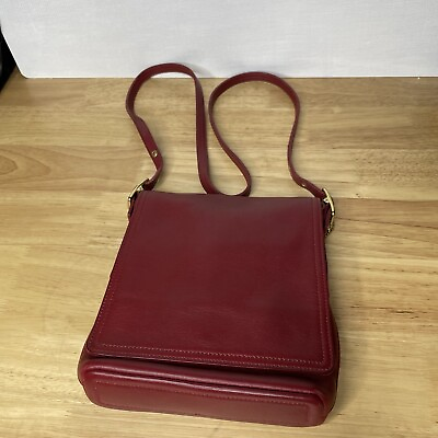 #ad Vintage Coach 9821 Legacy Red Smooth Leather Flap Crossbody Shoulder Bag $60.00