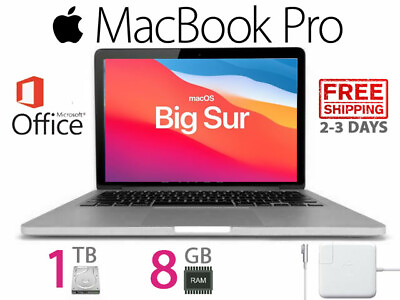 #ad Apple Macbook Pro 13quot; Laptop 8 GB RAM 1 TB HD 2 YR WARRANTY OFFICE $99.00
