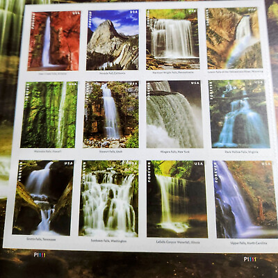 Scott # 5800 Waterfalls Sheet of 12 First Class Stamps Face Value $8.16 $3.99