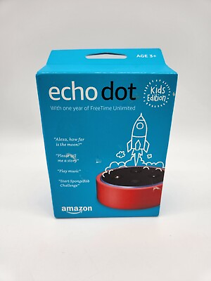 #ad Amazon Echo Dot Kids Edition with Alexa Voice Control Red New In Box $29.99