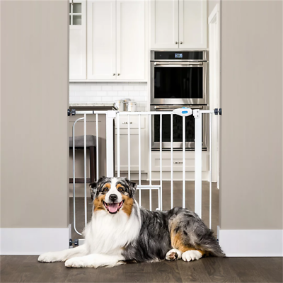 #ad Extra Wide Safety Walk thru Pet Gate for Dogs with Cat Door Stands 30” tall $32.85