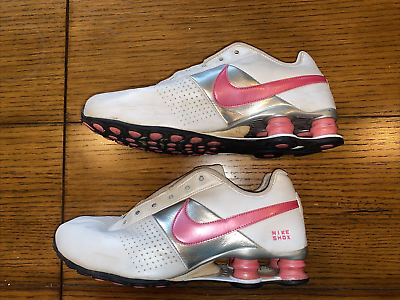 Nike Shox Leather White Silver Pink Running 317549 160 NO LACES Women#x27;s US 8.5 $49.99