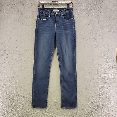 #ad Levis Jeans Womens 6 Blue Mid Rise Skinny Dark Wash Denim Classic Red Tab $23.95