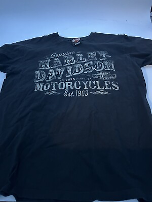 #ad Huntsville AL Harley Davidson T Shirt Double Sided Adult Medium Black $18.99