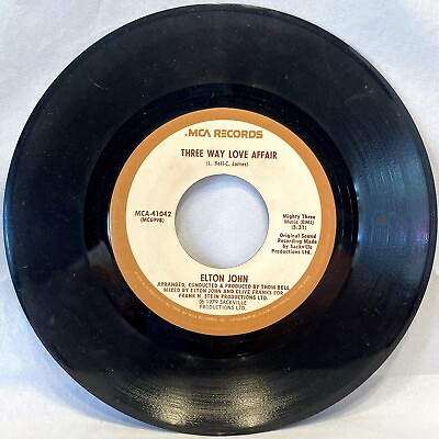 #ad #ad 1979 ELTON JOHN quot;THREE WAY LOVE AFFAIR MAMA CAN#x27;T BUY YOU LOVEquot; 45 Vinyl RECORD $3.75