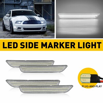 #ad For Ford 2010014 Front Mustang Fender Lamp Side Marker Clear Light White LED EU $31.99