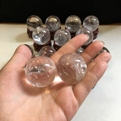 #ad 30mm AAA Natural Rock Clear Quartz Crystal Ball Sphere Gemstone Healing W Stand $5.31