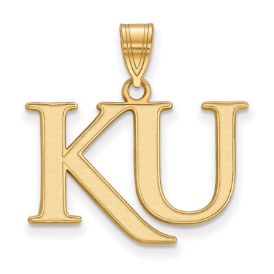 10k Yellow Gold LogoArt University of Kansas K U Pendant For Womens 1.24g $264.00