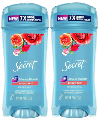 #ad Secret Delicate Rose 48 HR Clear Gel Deodorant 2.6 Oz Exp6 2025 2PK $12.99