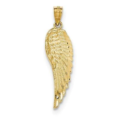 #ad Quality Gold YC1243 14K Yellow Gold Polished amp; Textured Angel Wing Pendant $86.72