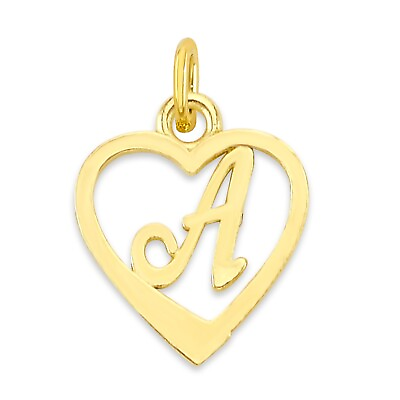 #ad Solid Gold Heart Initial Charm in 10k or 14k Tiny Letter Charm for Bracelet $41.99