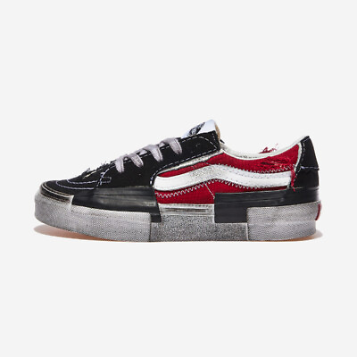 Vans Skate Low Reconstruct Stressed Check Black Red VN0009QS458 Sneakers $125.99
