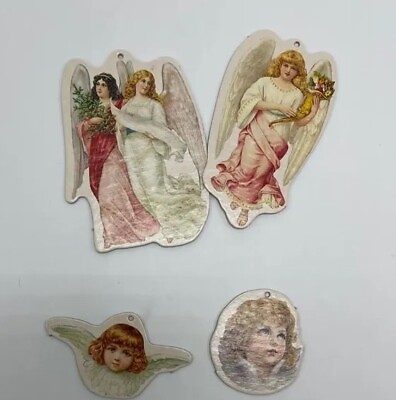 #ad Lot Of 4 Vintage Merrimack 1986 Victorian Style Angel Ornaments $14.99