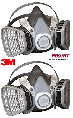 #ad 2 3M Disposable Half Face Respirator Facepiece Mask Organic Vapor Protection LRG $51.75