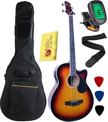 #ad 4 Strings Cutaway Acoustic Electric Bass Guitar With 4 Band Equalizer Adjust... $149.31