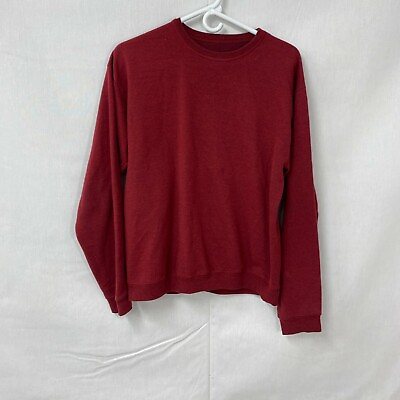 #ad Hanes Premium Ecosmart Mens Maroon Long Sleeve Pullover Sweatshirts Size Small $9.99