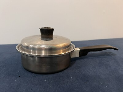 #ad Lustre Craft 3 Ply Stainless Steel 1 Quart Pan Pot amp; Lid Vintage Cookware $35.99