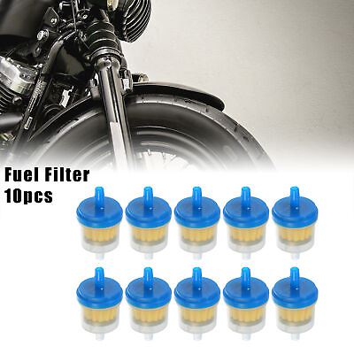 #ad 10 Pcs Blue Yellow Fuel Filters Engine Gas Fuel Line Filter for Motorcycle AU $14.02