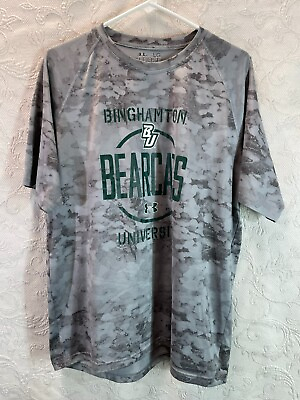 #ad Under Armour Loose Heat Gear Binghamton University BU Bearcats T Shirt Size LG $18.83