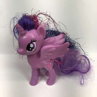 #ad Hasbro My Little Pony Twilight Sparkle Brushable Tinsel Glitter MLP 2016 3quot; $10.22