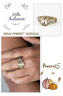 #ad Paparazzi Jewelry Ring 🍂🍁 Poshly Pampered Brass $5.00