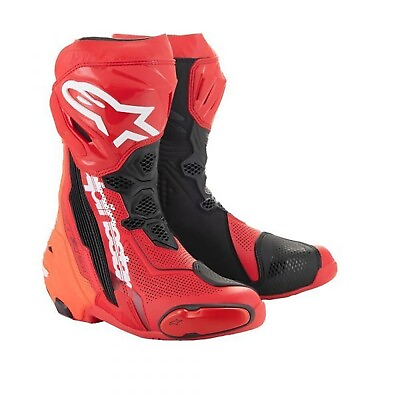 #ad Alpinestars Supertech R Vented Boots Bright Red Red Fluo New Fast Shipping $440.73
