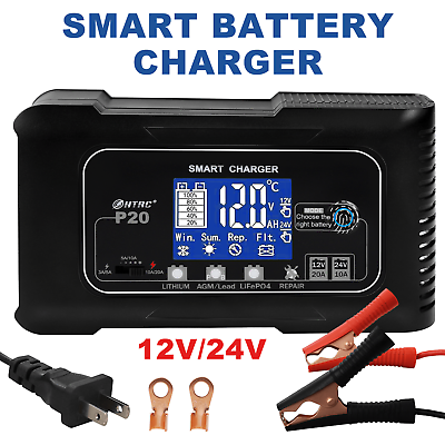 #ad 20 Amp Smart Battery Charger 12V 20A amp; 24V 10A Lithium Lifepo4 Lead Acid AGM G $43.59