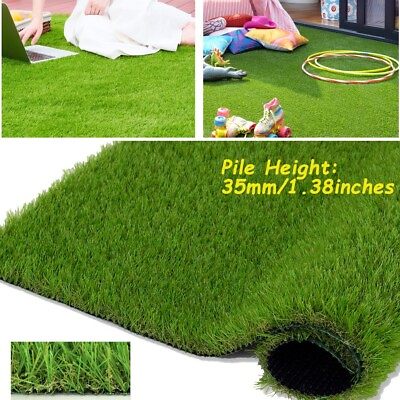 #ad 8x23ft Artificial Grass Fake Synthetic Rug Garden Landscape Lawn Carpet Mat Turf $340.00