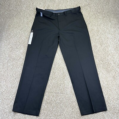 #ad NEW Haggar Premium No Iron Size 40x31 Mens Khaki Pants Expandable Waist Black $44.99