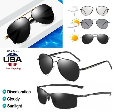 #ad Men#x27;s Military Style Polarized Sunglasses Anti UV Driving Transition Lens USA $8.99