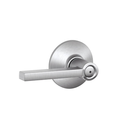 #ad Satin Chrome Push Button Locking Privacy Bed amp; Bath Interior Door Handle $30.09