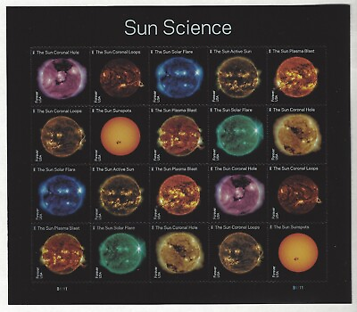 2021 Scott #5598 5607 SUN SCIENCE Sheet of 20 U.S. Forever Stamps $13.60