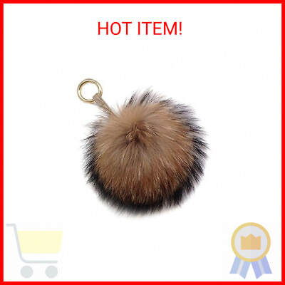 #ad 6quot; Large Fluffy Genuine Pom Pom Keychain Puffy Ball Car Keyring Bag Purse Char $22.22