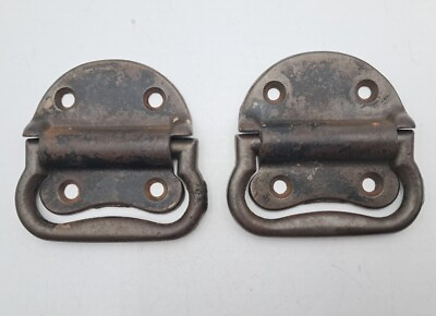 #ad Antique Vintage Tool Box Chest Pulls Drop Handles Cast Iron Hardware Lot 2 $60.00
