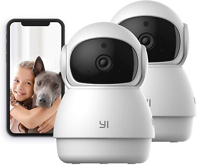 #ad YI 2PC Pan tilt Dome Guard Indoor Wireless Security IP Camera Baby Dog Cat 2.4G $27.92